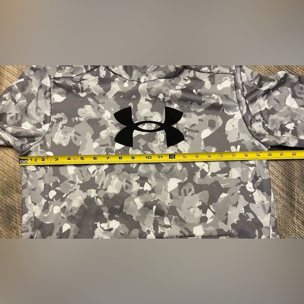 Under Armour Armour Fleece Boys XL Grey Camo New Hoodie Pullover 1389394-011 - Picture 6 of 8